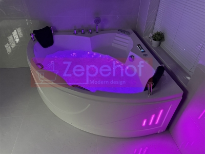 Wanna z hydromasażem C-3088 narożna 150cmx150cmx59cm chromoterapia podgrzewacz
