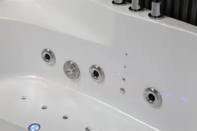 Wanna z hydromasażem EB-101 R PRAWA prostokątna 170cmx101cmx63cm  DYSZE OBROTOWE, PILOT