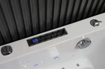 Wirujące dysze Wanna z hydromasażem EB-100 prostokątna 180cmx120cmx66cm Wodospad LED x 2+Ambiente z podgrzewaczem+pilot