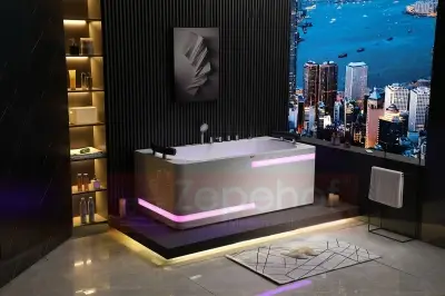 Wanna z hydromasażem EB-869 prostokątna 180cmx88cmx65cm MASAŻ DŁONI, DYSZE WIRUJĄCE