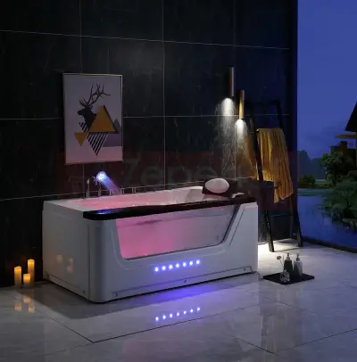 Wanna z hydromasażem EBX-1002 prostokątna LEWA 170cmx90cmx68cm z podgrzewaczem+pilot