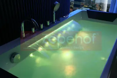 Wanna z hydromasażem EB-414 prostokątna 170cmx75cmx62cm z podgrzewaczem+pilot