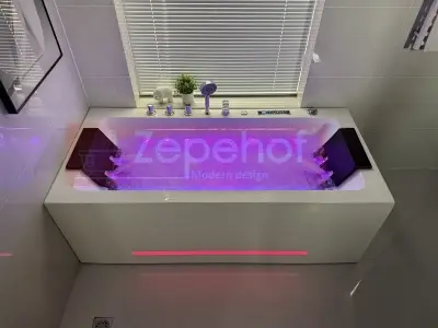Wanna z hydromasażem CL-3251 prostokątna 170cmx80cmx58cm chromoterapia z podgrzewaczem