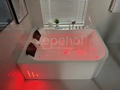 Wanna z hydromasażem LS-7001 PRAWA prostokątna 170cmx120cmx56cm 2-osobowa chromoterapia z podgrzewaczem