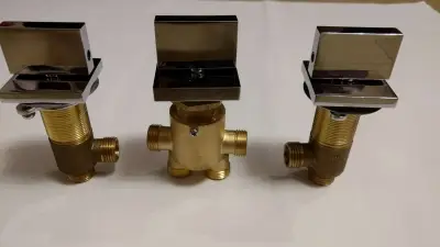 BATERIA NAWANNOWA ZAWÓR ZAWORY GŁOWICA KOMPLET 3 SZTUKI WANNA Z HYDROMASAŻ