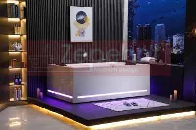 Wanna z hydromasażem EB-D874 prostokątna 184cmx120cmx68cm 2 osobowa, WODOSPADY, MASAŻ KARKU, PILOT