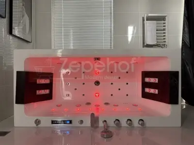 Wanna z hydromasażem CL-3251 prostokątna 170cmx80cmx58cm chromoterapia z podgrzewaczem