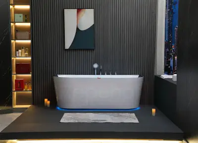 Wanna z hydromasażem EB-802 B prostokątna 170cmx80cmx61cm DYSZE OBROTOWE, PILOT