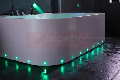 Wanna z hydromasażem LS-7001 LEWA prostokątna 170cmx120cmx56cm 2 osobowa chromoterapia z podgrzewaczem