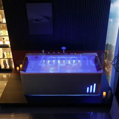 Wanna z hydromasażem EB-414 prostokątna 170cmx75cmx62cm z podgrzewaczem+pilot