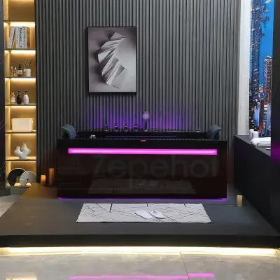 Czarna wanna z hydromasażem EBB-D871 prostokątna 180cmx100cmx65cm DYSZE OBROTOWE, MASAŻ KARKU, WODOSPADY, PILOT