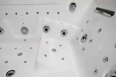 Wirujące dysze Wanna z hydromasażem EB-100 prostokątna 180cmx120cmx66cm Wodospad LED x 2+Ambiente z podgrzewaczem+pilot