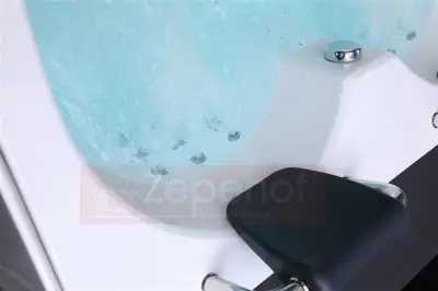 Wirujące dysze Wanna z hydromasażem EG-015 narożna 150cmx150cmx65cm spadające SOPLE LEDowe HIT!