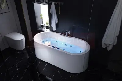 Wanna z hydromasażem LS-4480 170cmx80cmx58cm chromoterapia podgrzewacz